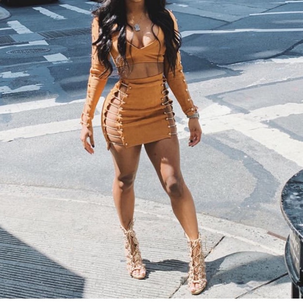 Olive Green Jeweled Two Piece